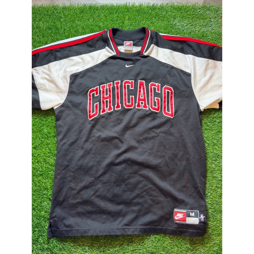 Vintage Nike Chicago Bulls Shooting Shirt Mens Medium Black Red NBA Team Sports